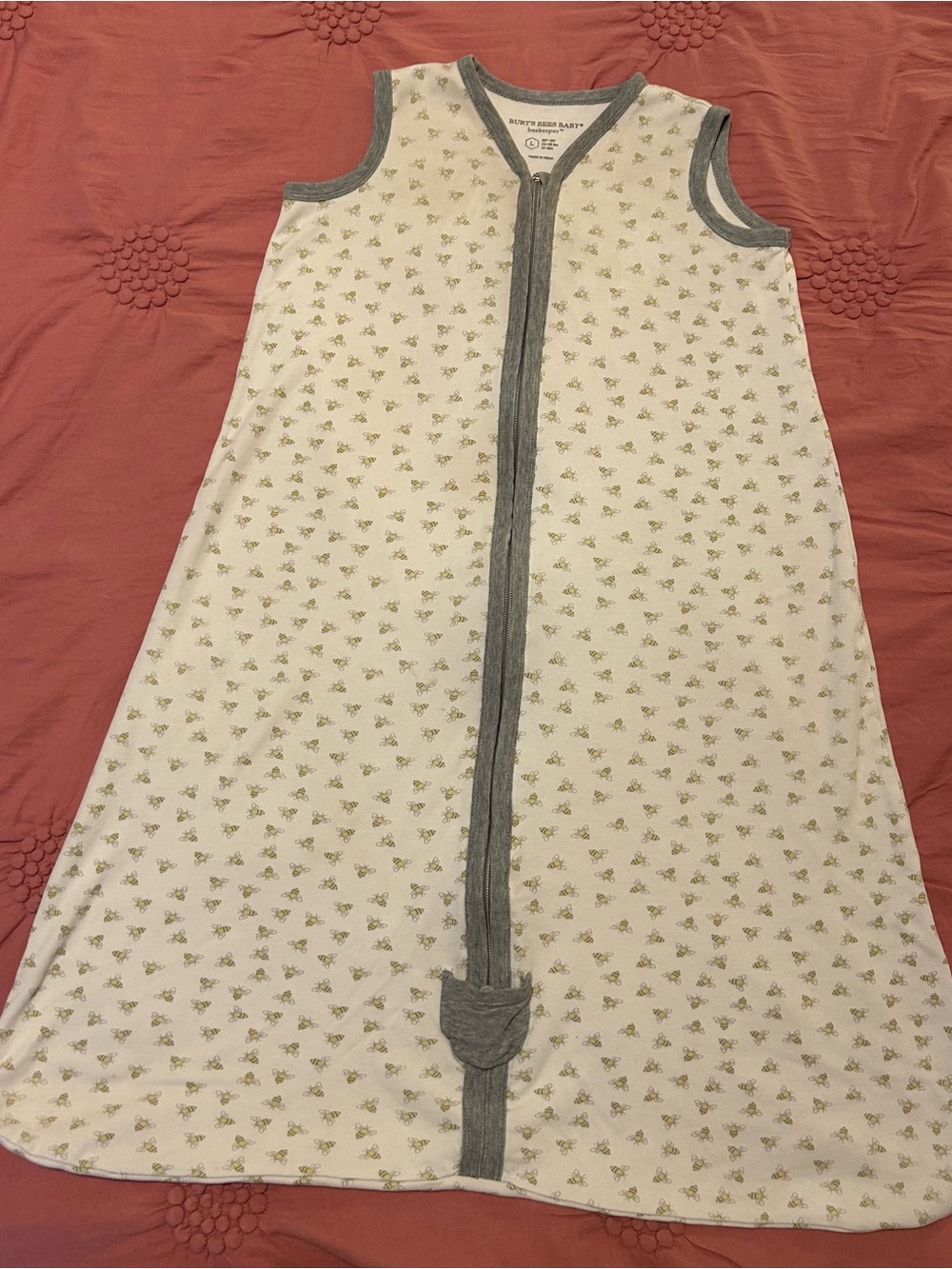Burt’s Bees Beekeeper Sleep Sack White & Gray Size 12-18 Months